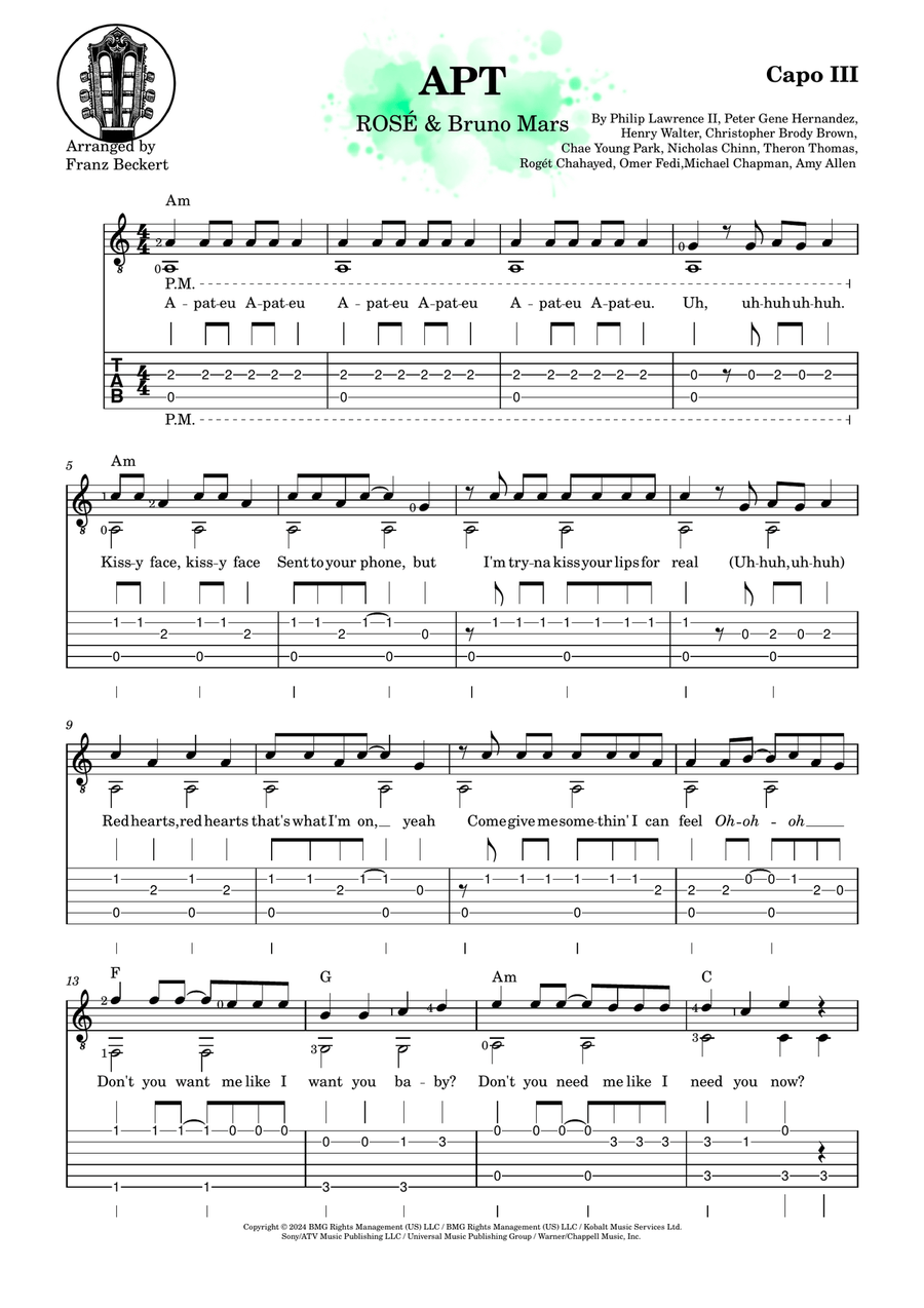 Apt. Apt. Acoustic Guitar scores gallery preview page 1