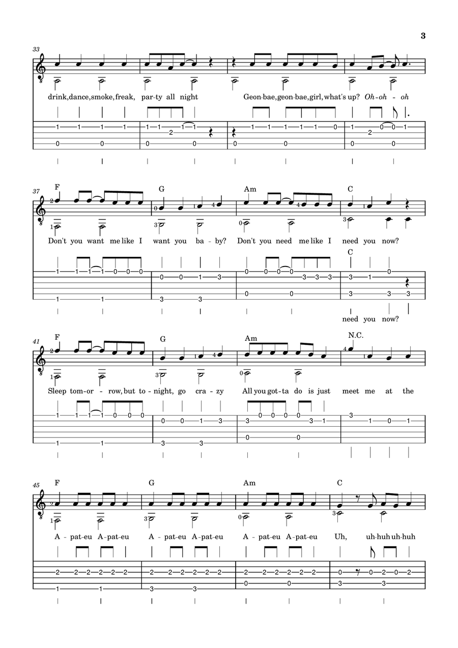 Apt. Apt. Acoustic Guitar scores gallery preview page 3