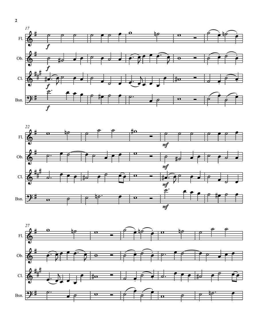 Can she excuse my wrongs (John Dowland) arranged for wind quartet Woodwind Quartet scores gallery preview page 2