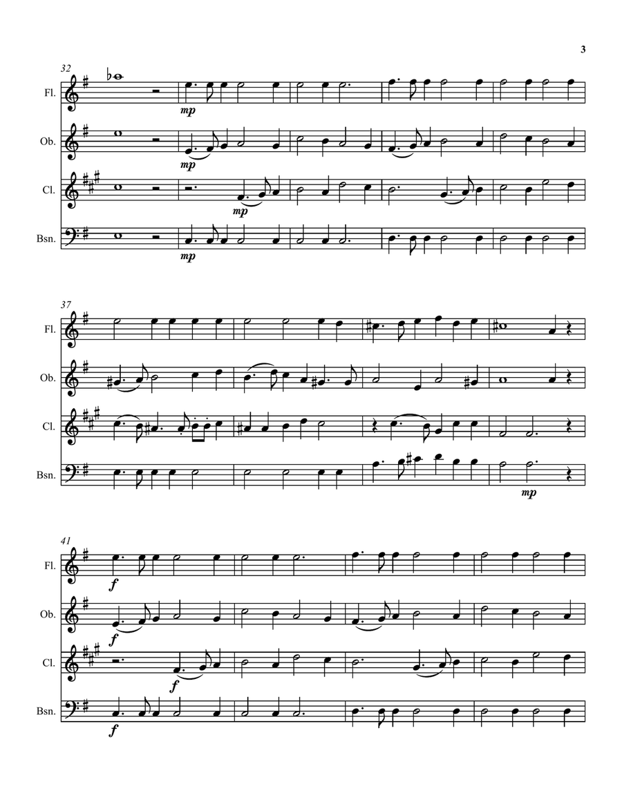 Can she excuse my wrongs (John Dowland) arranged for wind quartet Woodwind Quartet scores gallery preview page 3