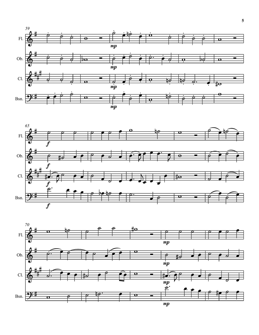 Can she excuse my wrongs (John Dowland) arranged for wind quartet Woodwind Quartet scores gallery preview page 5