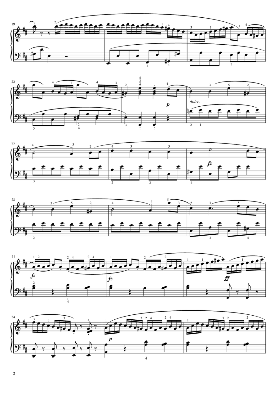 Clementi - Sonatina in D Major, Op.36 No.6 - Original With Fingering For Piano Solo Complete‌ Piano Solo scores gallery preview page 2