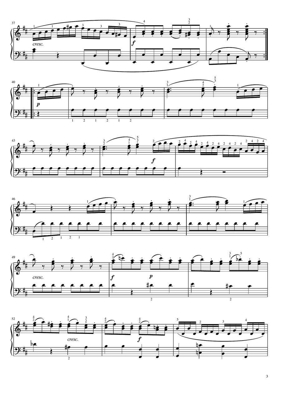 Clementi - Sonatina in D Major, Op.36 No.6 - Original With Fingering For Piano Solo Complete‌ Piano Solo scores gallery preview page 3