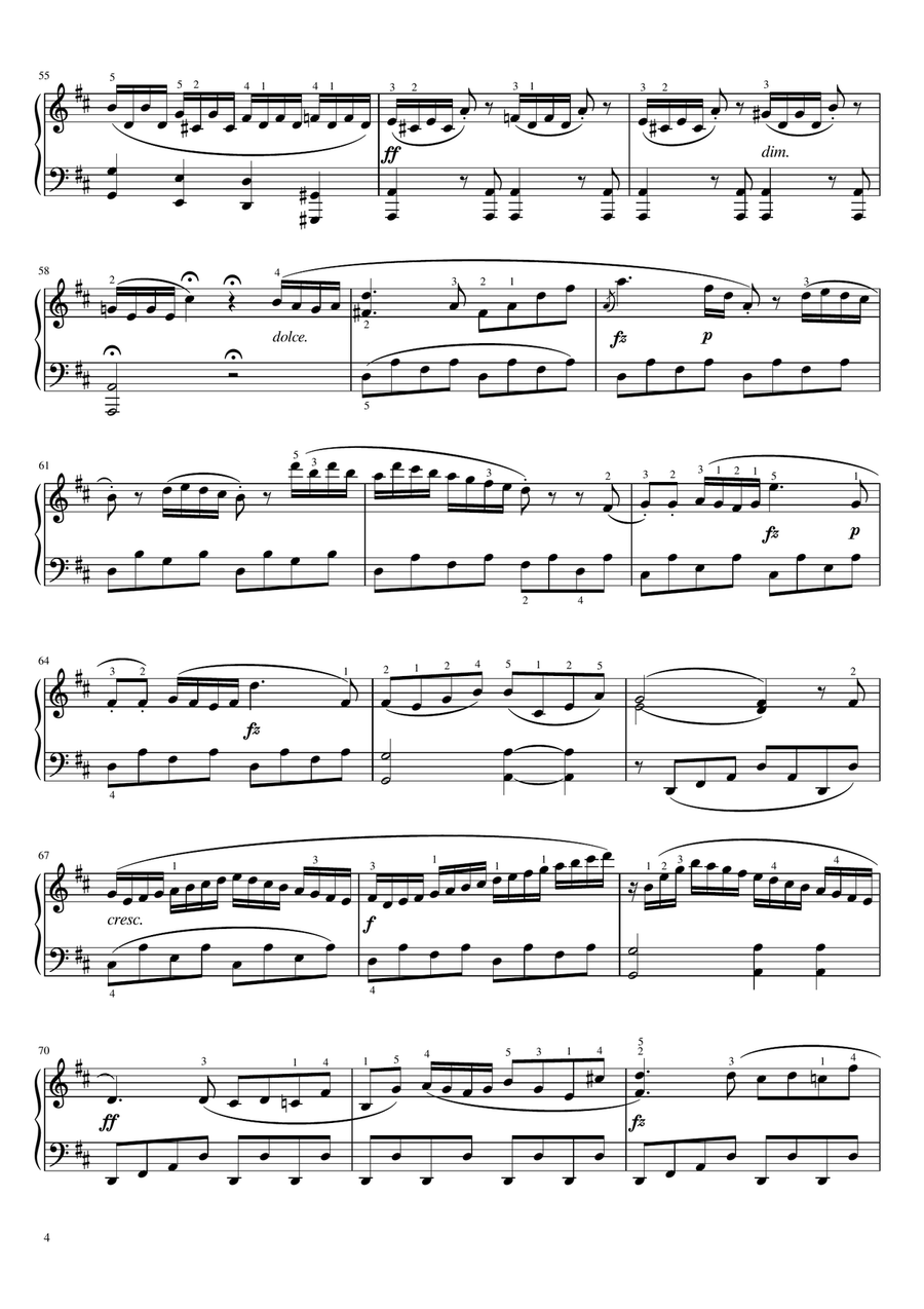 Clementi - Sonatina in D Major, Op.36 No.6 - Original With Fingering For Piano Solo Complete‌ Piano Solo scores gallery preview page 4
