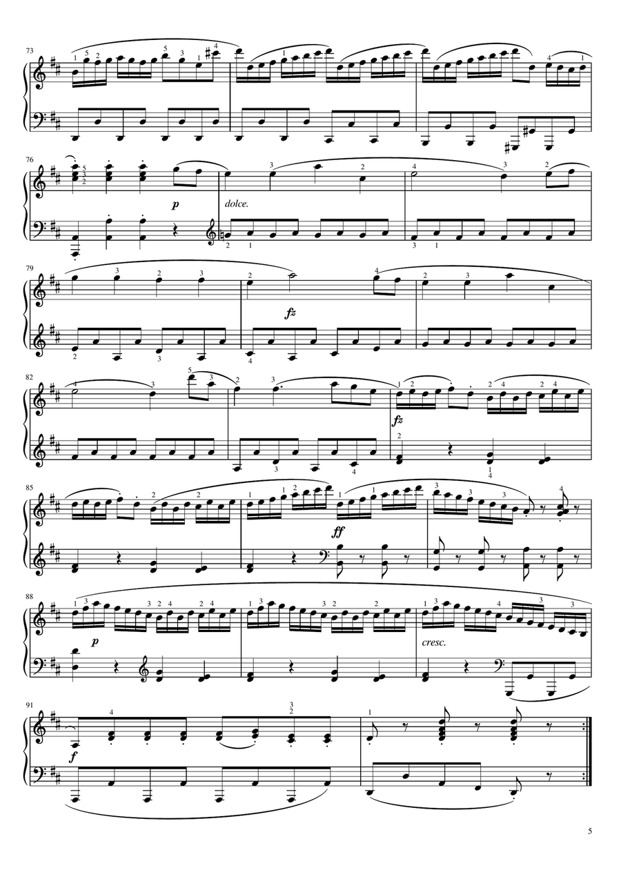 Clementi - Sonatina in D Major, Op.36 No.6 - Original With Fingering For Piano Solo Complete‌ Piano Solo scores gallery preview page 5