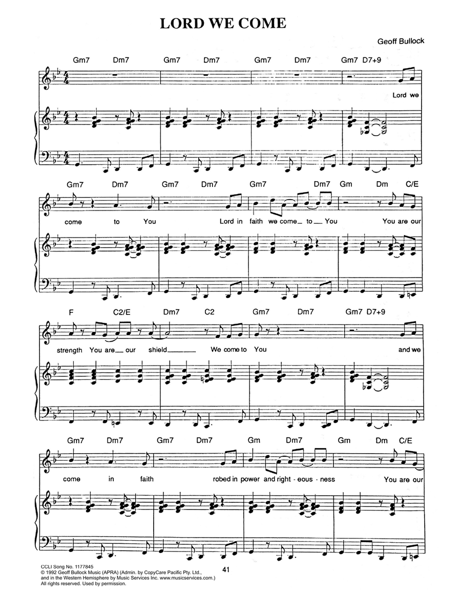 Lord We Come Lord We Come Piano, Vocal scores gallery preview page 1