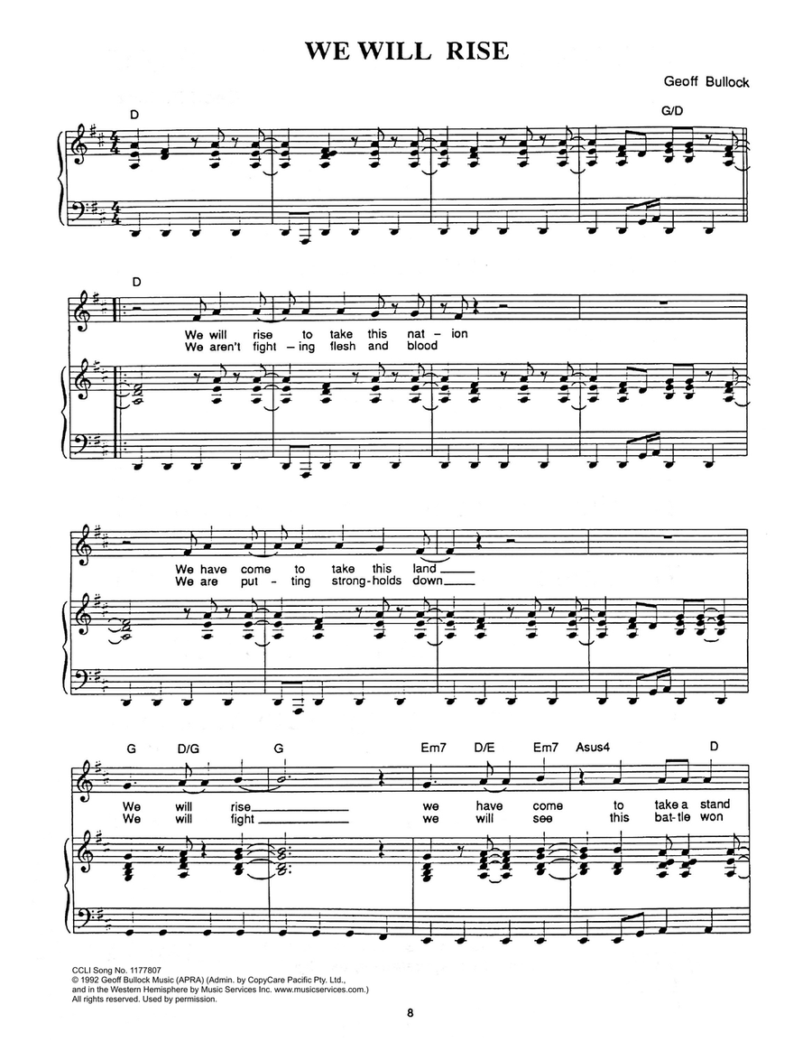 We Will Rise We Will Rise Piano, Vocal scores gallery preview page 1