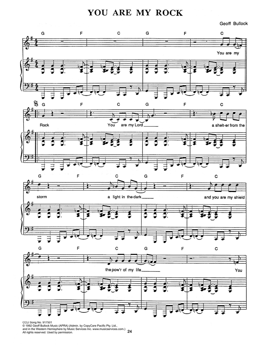 You Are My Rock You Are My Rock Piano, Vocal scores gallery preview page 1