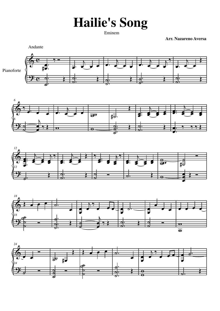Hailie S Song Hailie S Song Piano Solo scores gallery preview page 1