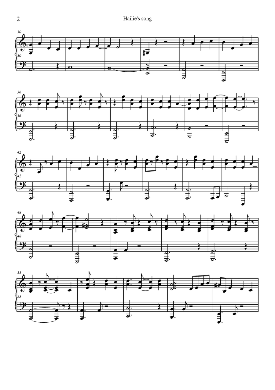 Hailie S Song Hailie S Song Piano Solo scores gallery preview page 2