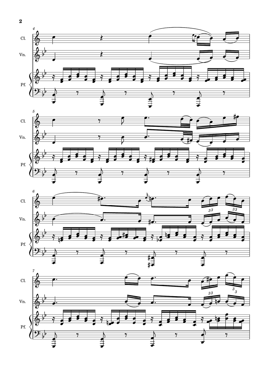 Ave Maria by F. Schubert – Clarinet, Violin and Piano. Score and Parts Small Ensemble scores gallery preview page 2