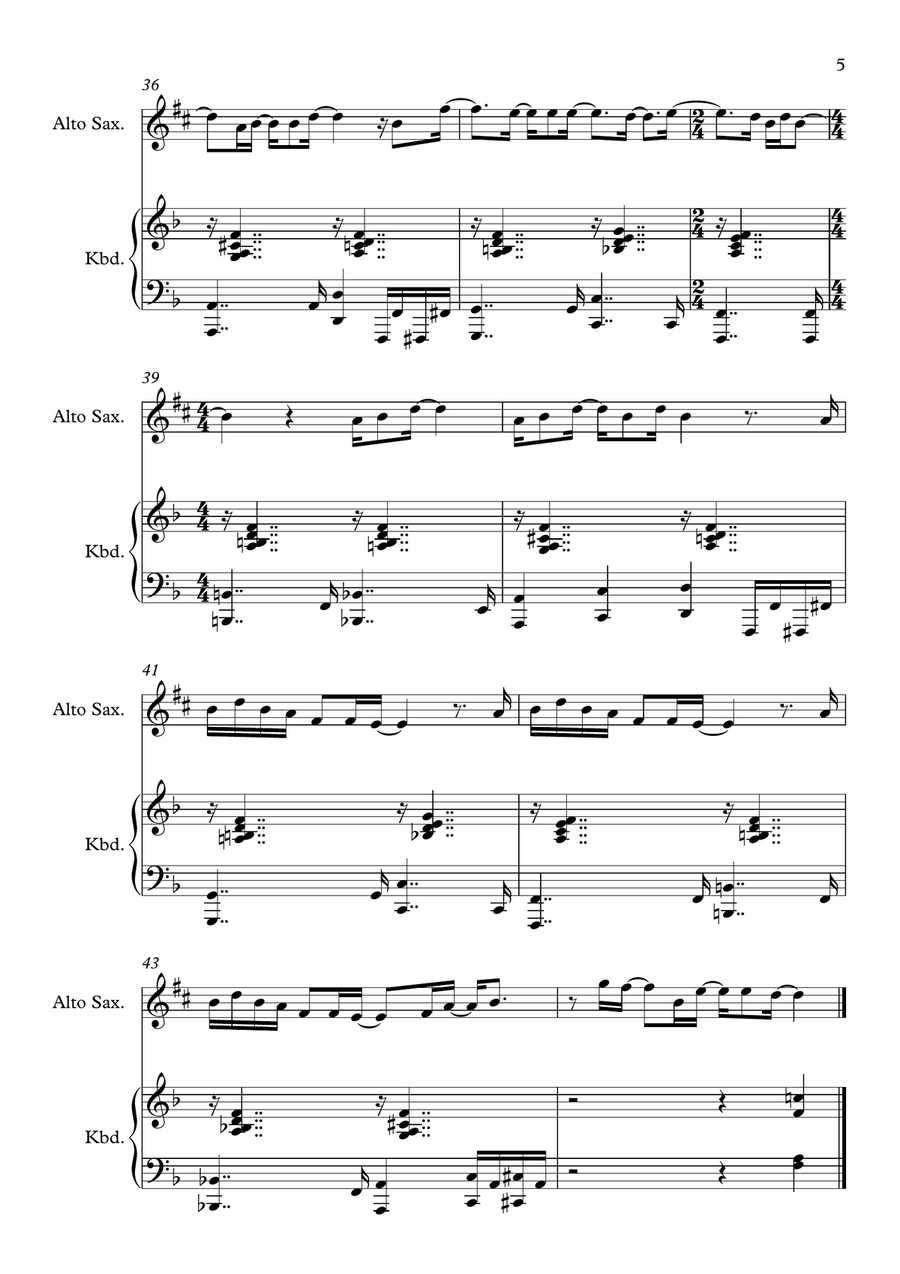 Virtual Insanity Virtual Insanity Alto Saxophone scores gallery preview page 5