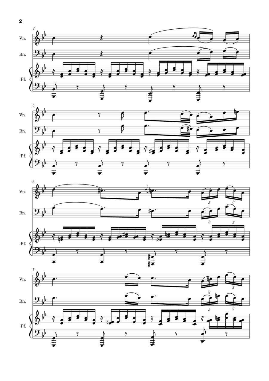 Ave Maria by F. Schubert – Violin, Bassoon and Piano. Score and Parts Small Ensemble scores gallery preview page 2