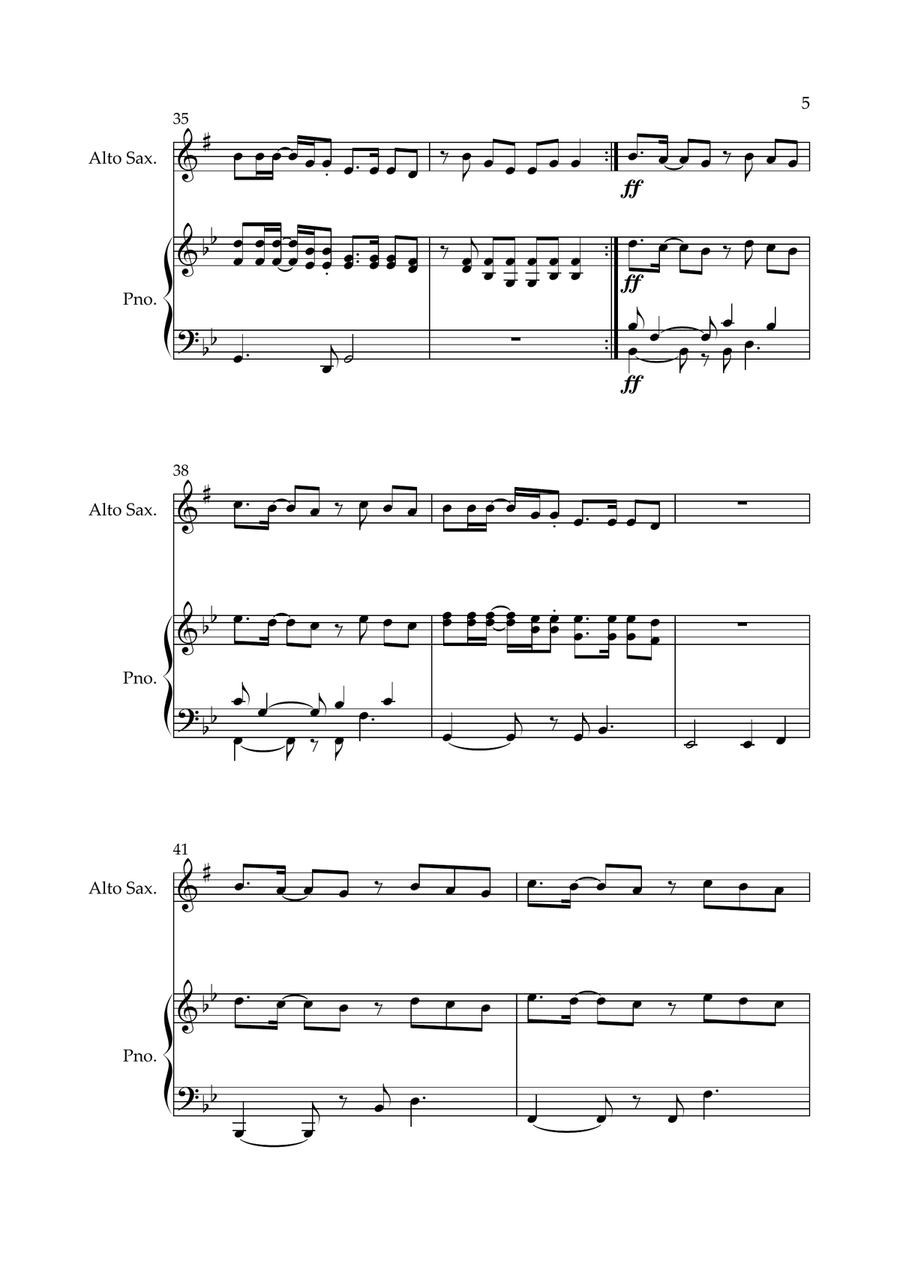 Waka Waka (This Time For Africa) Alto Saxophone scores gallery preview page 5