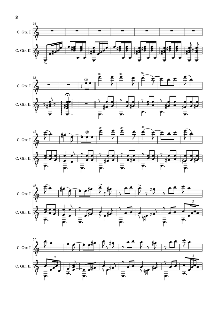 Spanish Popular Song - El Vito. Arranged for Classical Guitar Duet Chamber Music scores gallery preview page 2