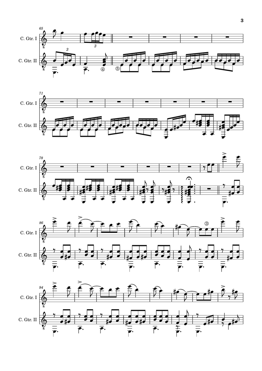 Spanish Popular Song - El Vito. Arranged for Classical Guitar Duet Chamber Music scores gallery preview page 3
