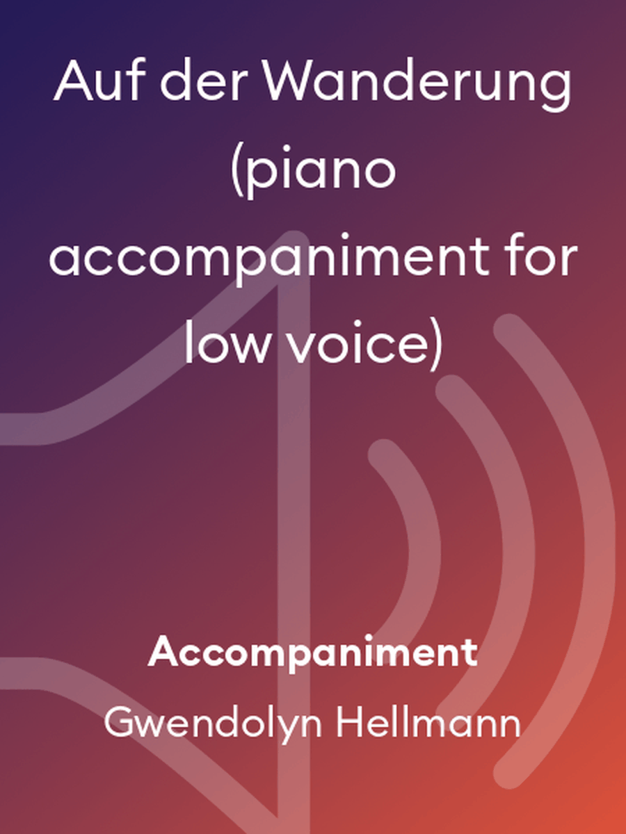 Auf der Wanderung (piano accompaniment for low voice) Low Voice scores gallery preview page 1