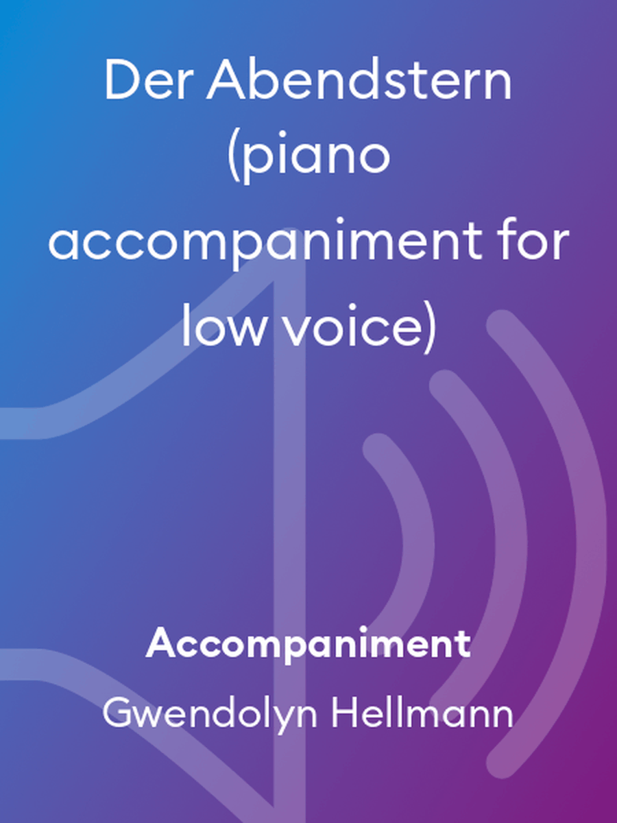 Der Abendstern (piano accompaniment for low voice) Low Voice scores gallery preview page 1