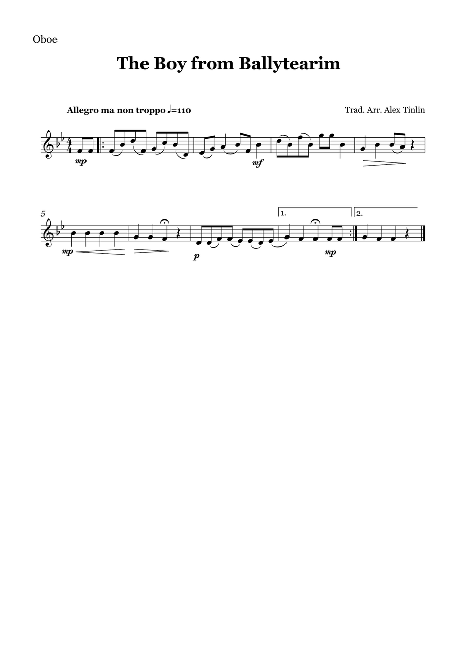 The Boy from Ballytearim The Boy from Ballytearim Woodwind Quartet scores gallery preview page 3