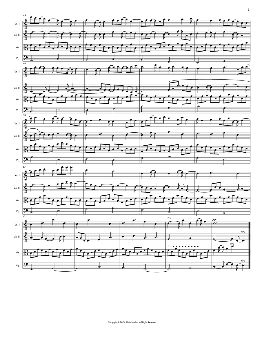 The Fair Folk Would Wander Here: String Quartet Version String Quartet scores gallery preview page 3