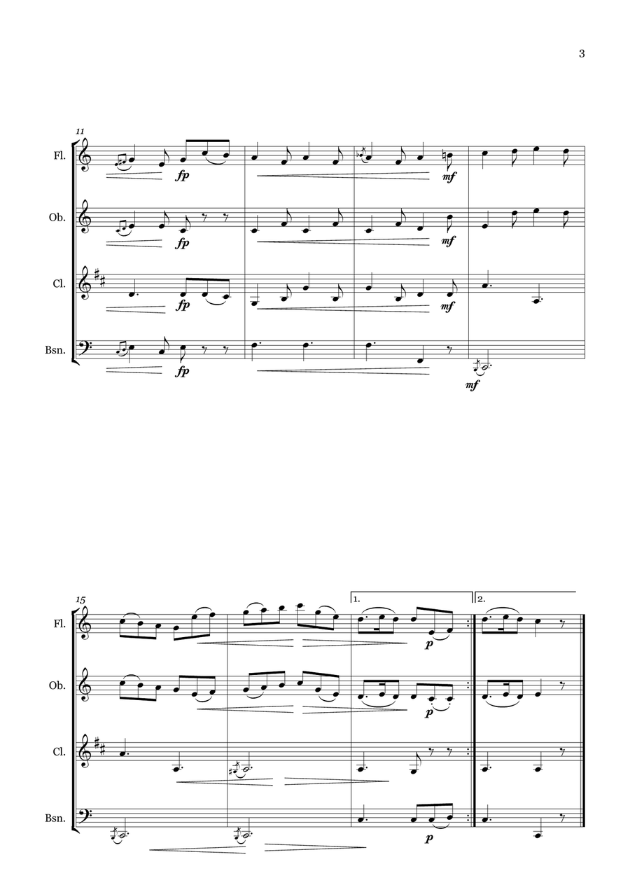 Garryowen Garryowen Woodwind Quartet scores gallery preview page 3