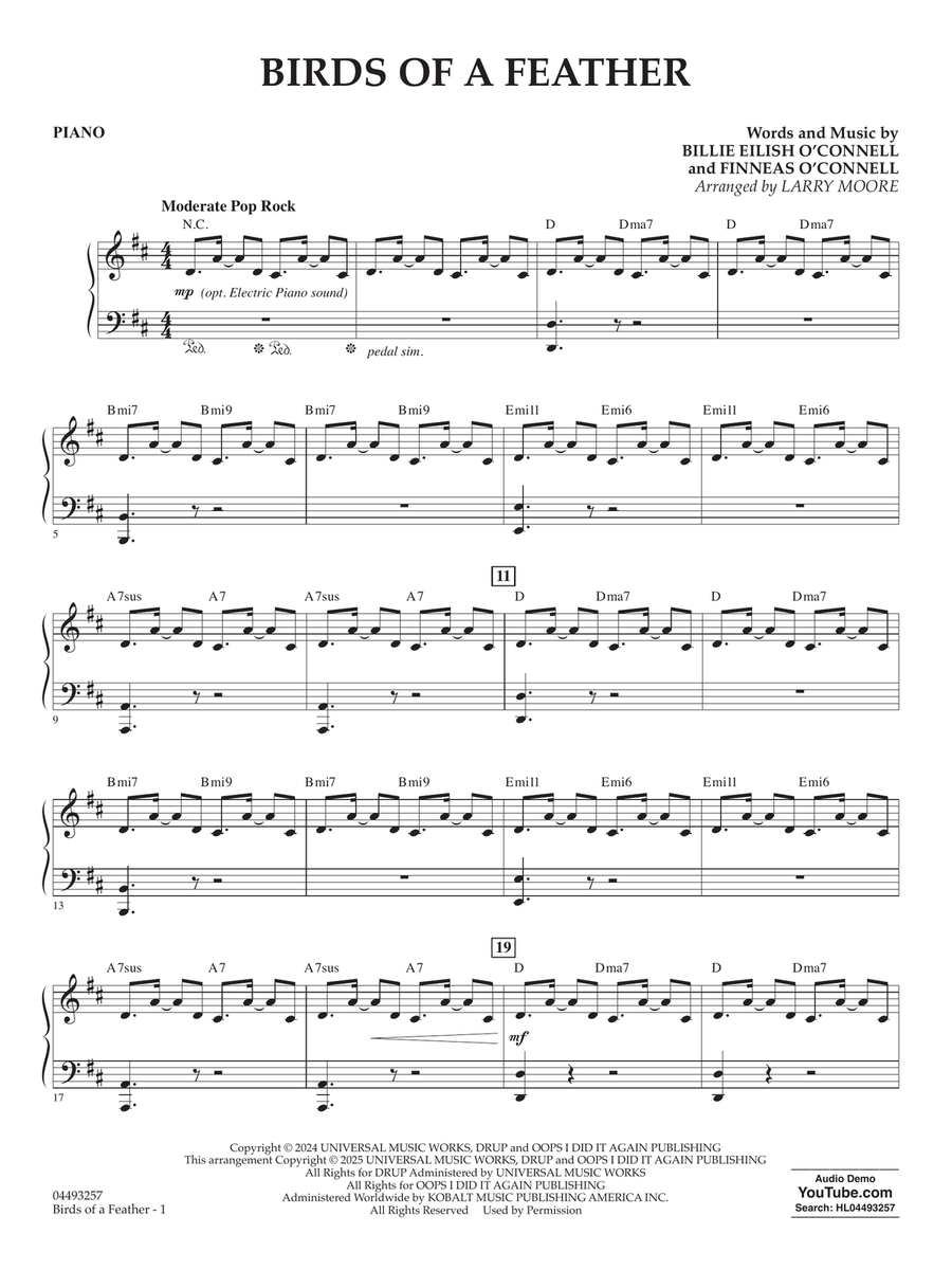 Birds Of A Feather (arr. Larry Moore) - Piano String Orchestra scores gallery preview page 1