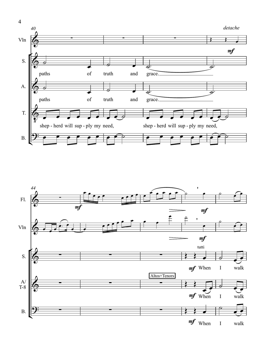 My Shepherd Will Supply My Need 4-Part scores gallery preview page 4