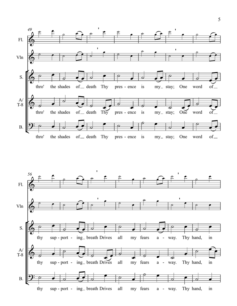 My Shepherd Will Supply My Need 4-Part scores gallery preview page 5