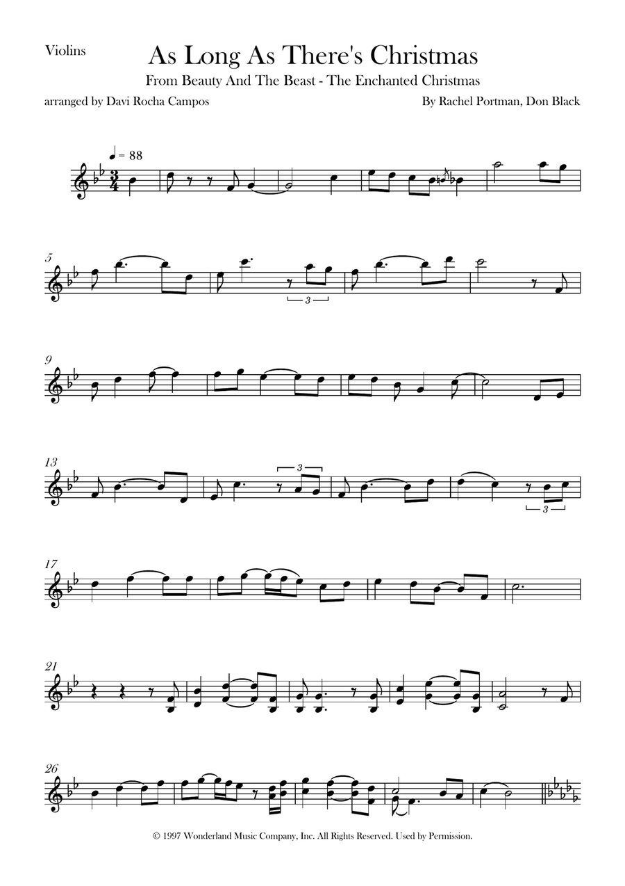 As Long As There's Christmas Violin Solo scores gallery preview page 1