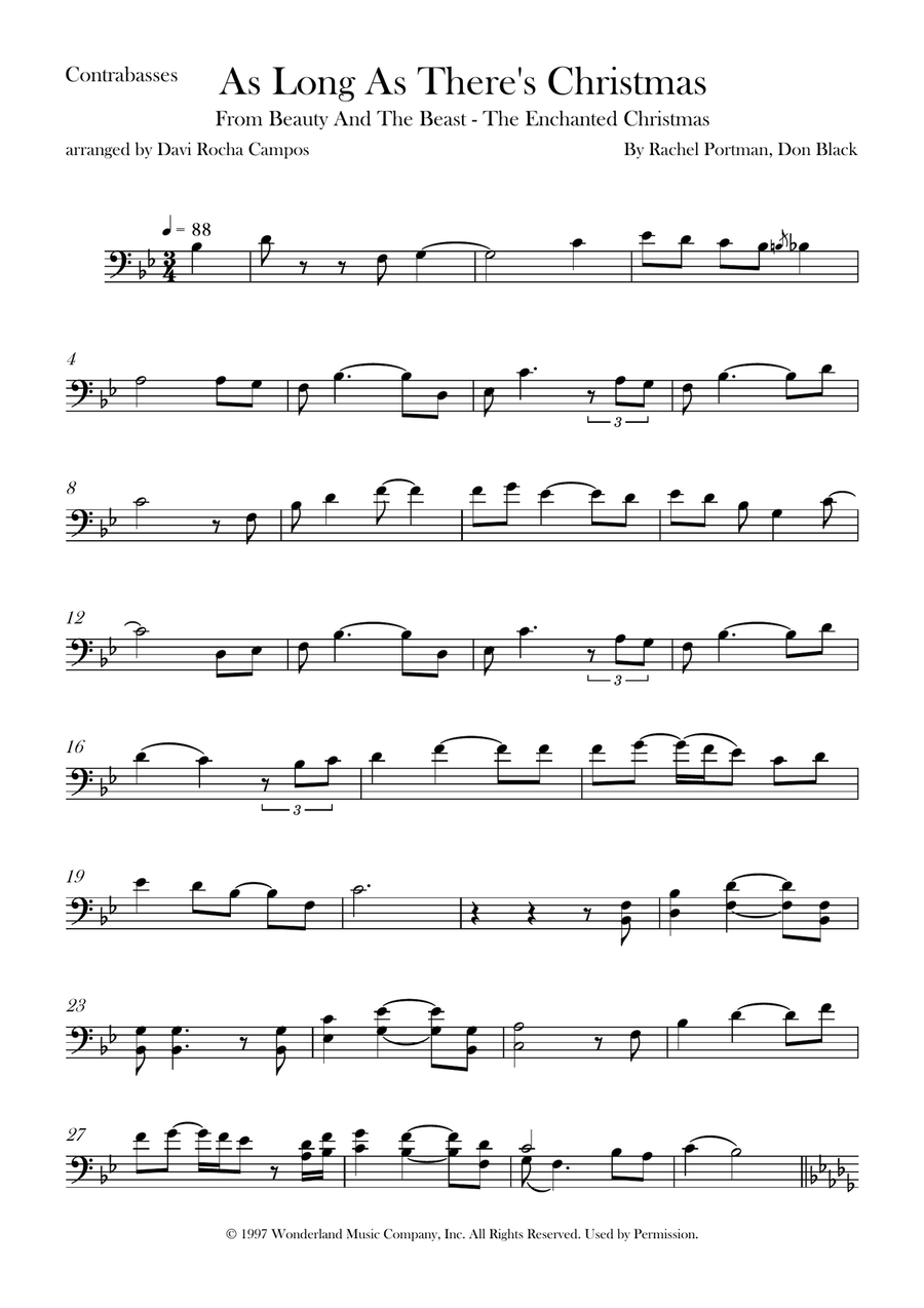 As Long As There's Christmas Double Bass scores gallery preview page 1