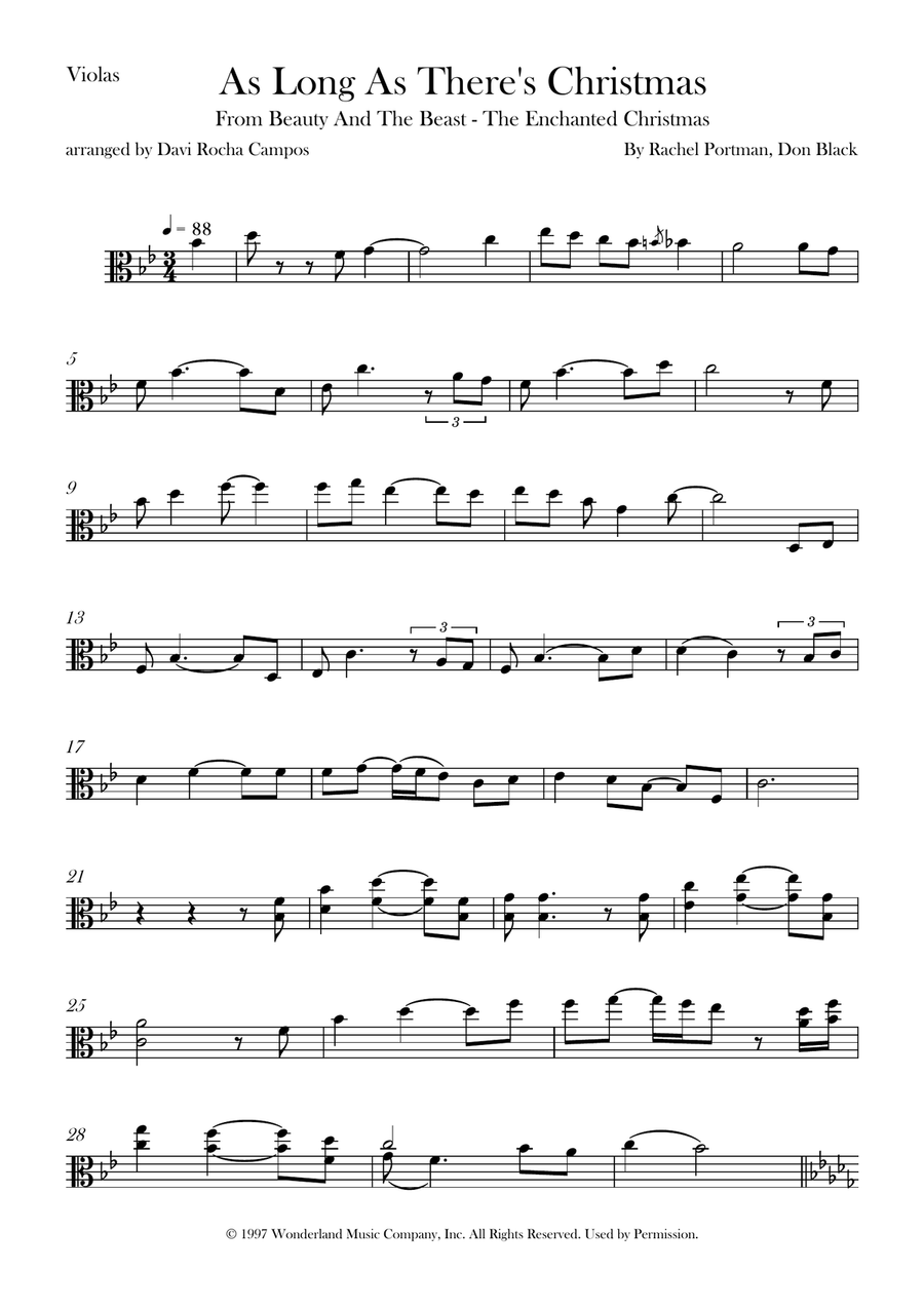 As Long As There's Christmas Viola Solo scores gallery preview page 1