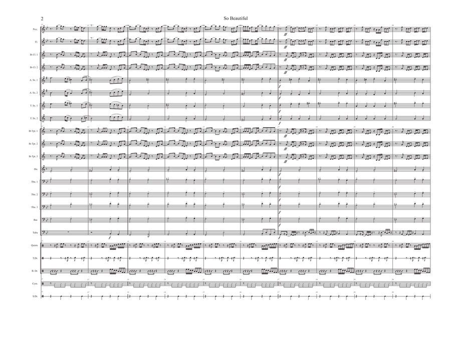 So Beautiful So Beautiful Marching Band scores gallery preview page 2