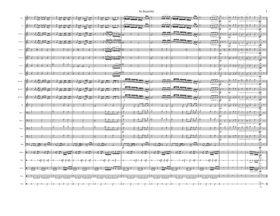 So Beautiful So Beautiful Marching Band scores gallery preview page 3