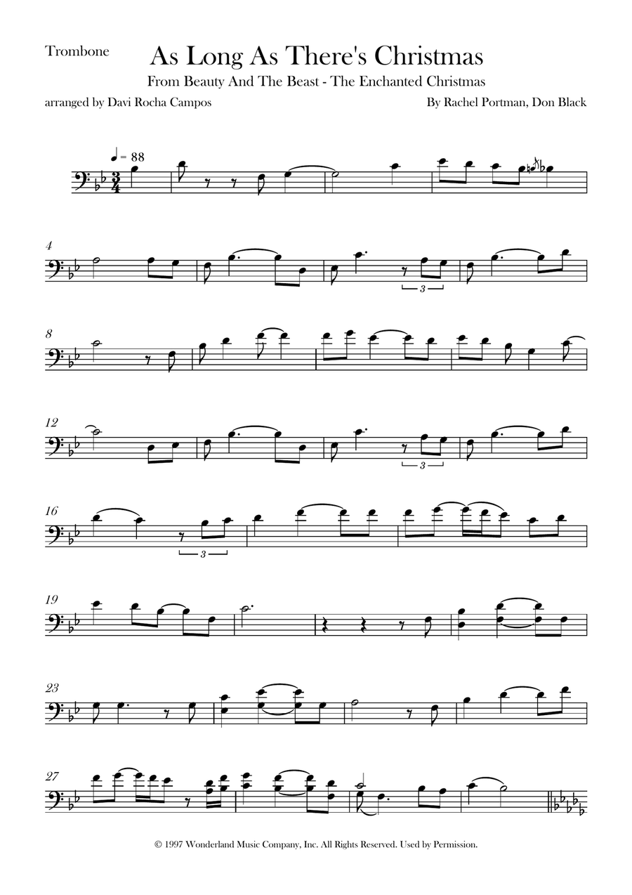 As Long As There's Christmas Trombone Solo scores gallery preview page 1