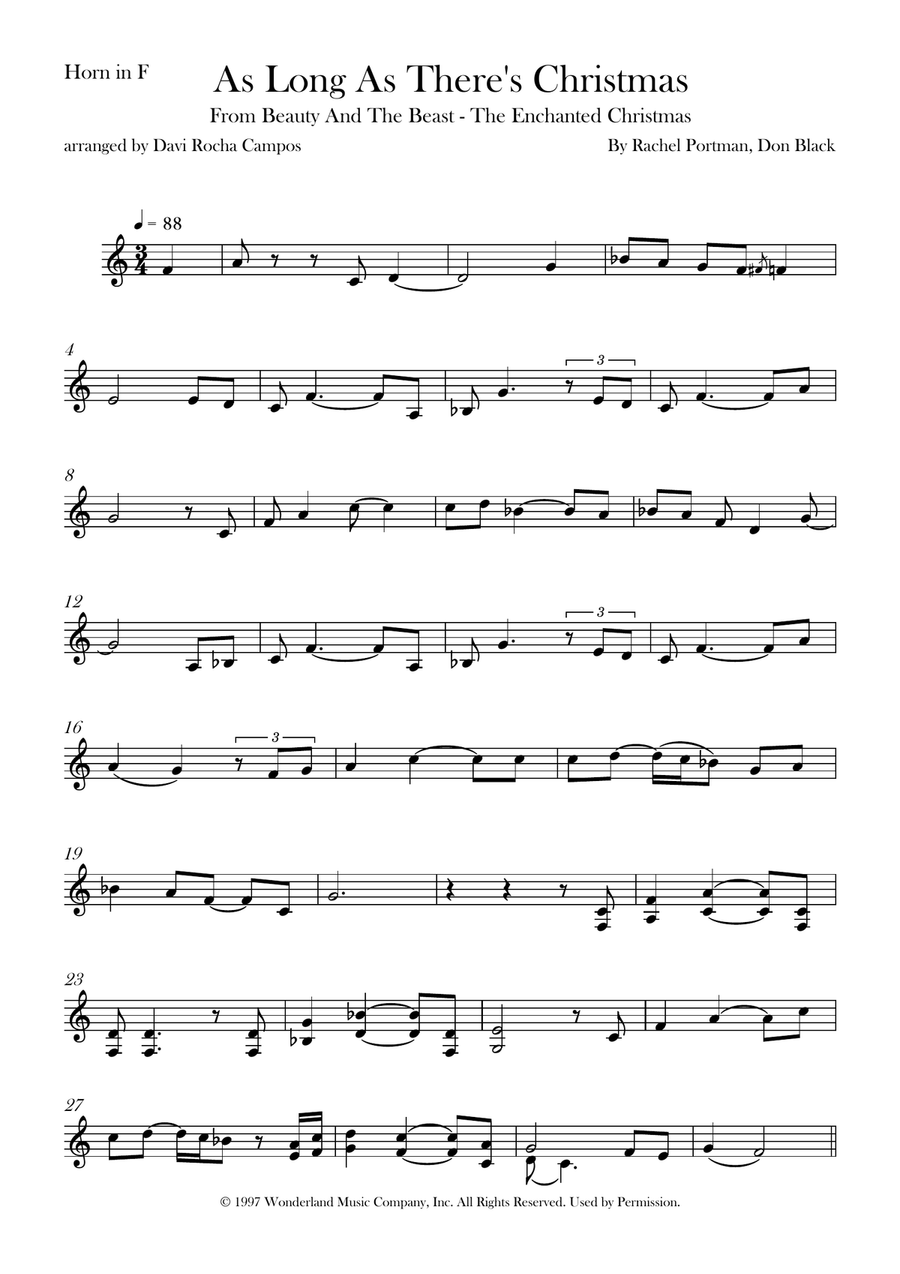 As Long As There's Christmas Horn Solo scores gallery preview page 1