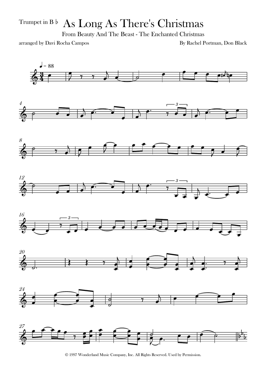As Long As There's Christmas B-Flat Trumpet scores gallery preview page 1