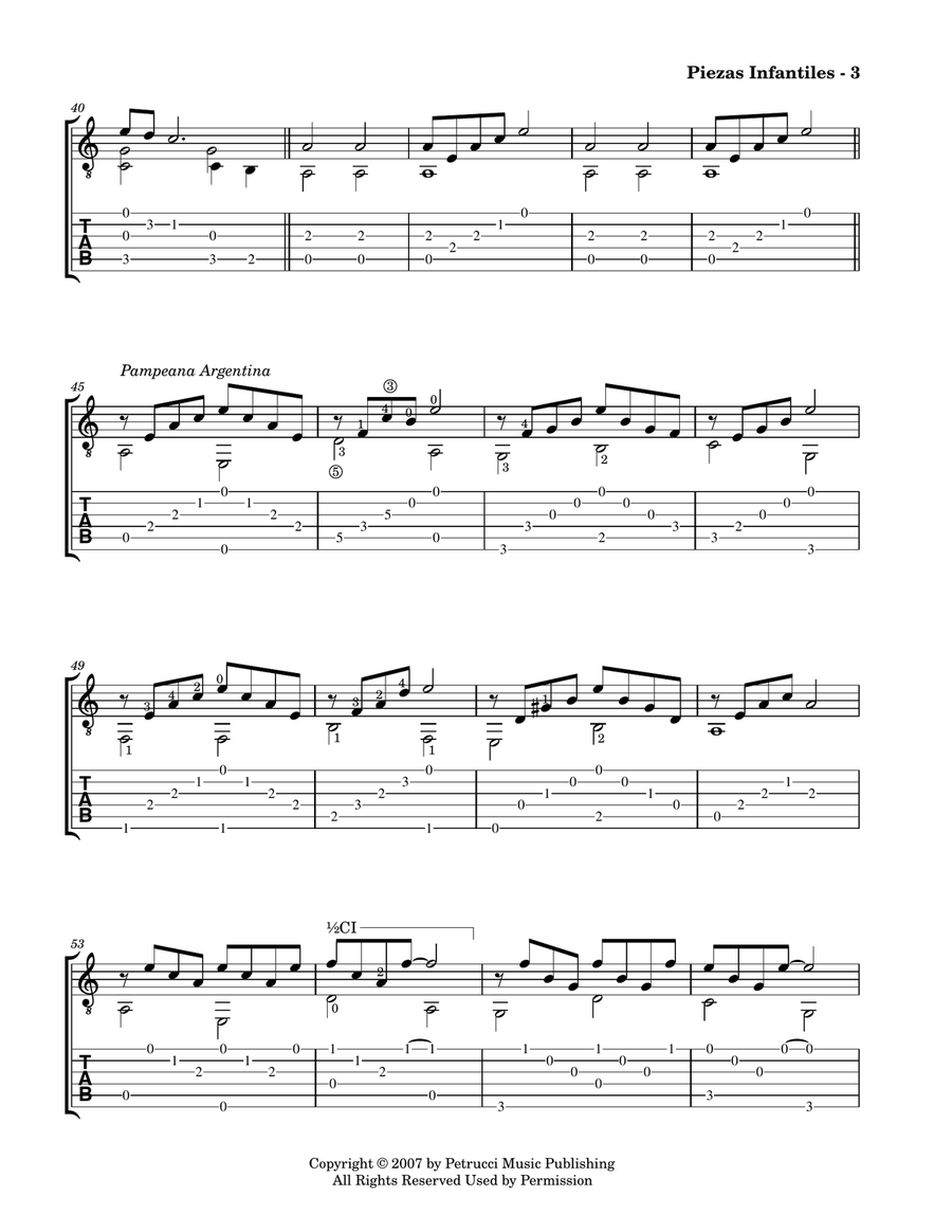 Medley: Pampeana Argentina with Trote, Trote, Caballito and Arroyo Cristalino De Mendoza Guitar Tablature scores gallery preview page 3