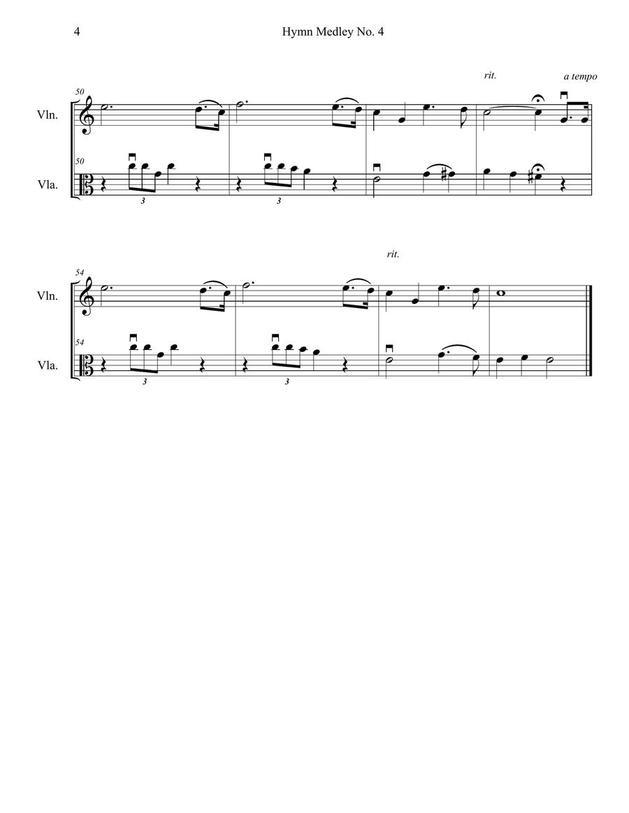 Hymn Medley No. 4 (Violin and Viola Duet) String Duet scores gallery preview page 4