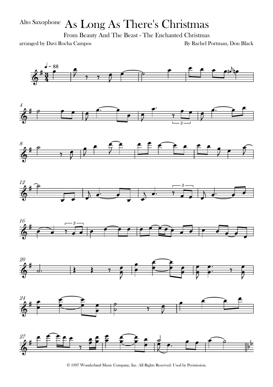 As Long As There's Christmas Alto Saxophone scores gallery preview page 1