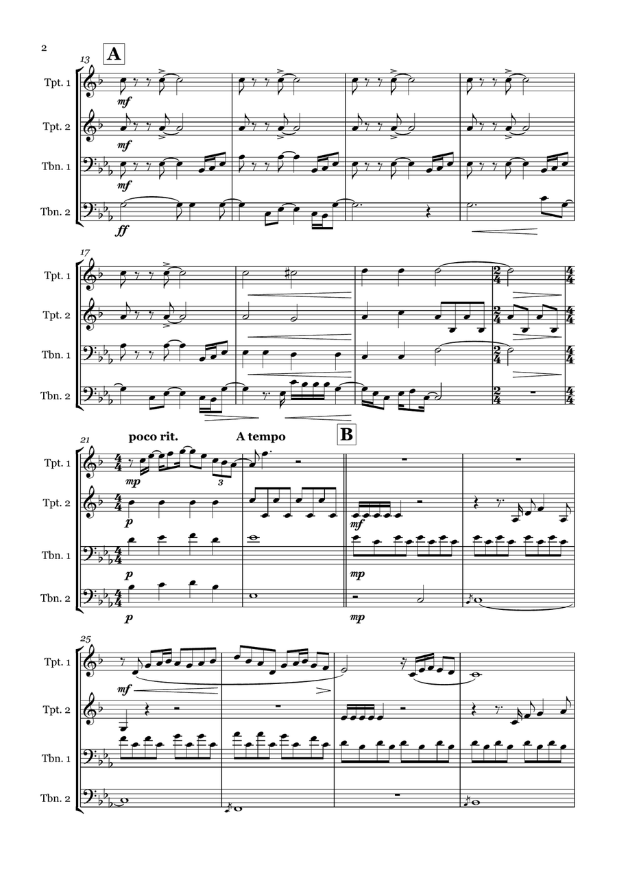 Golden Slumbers Golden Slumbers Brass Quartet scores gallery preview page 2