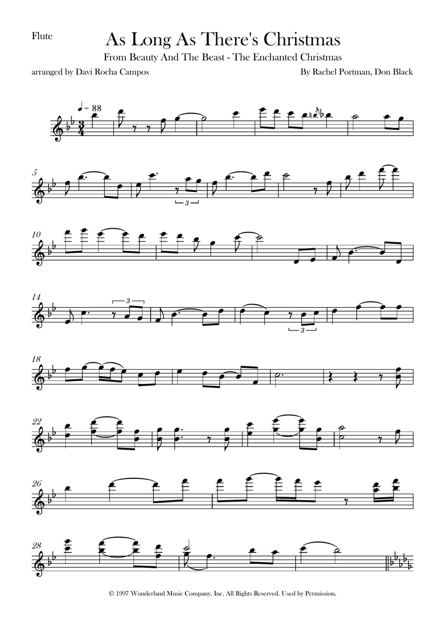 As Long As There's Christmas Flute Solo scores gallery preview page 1