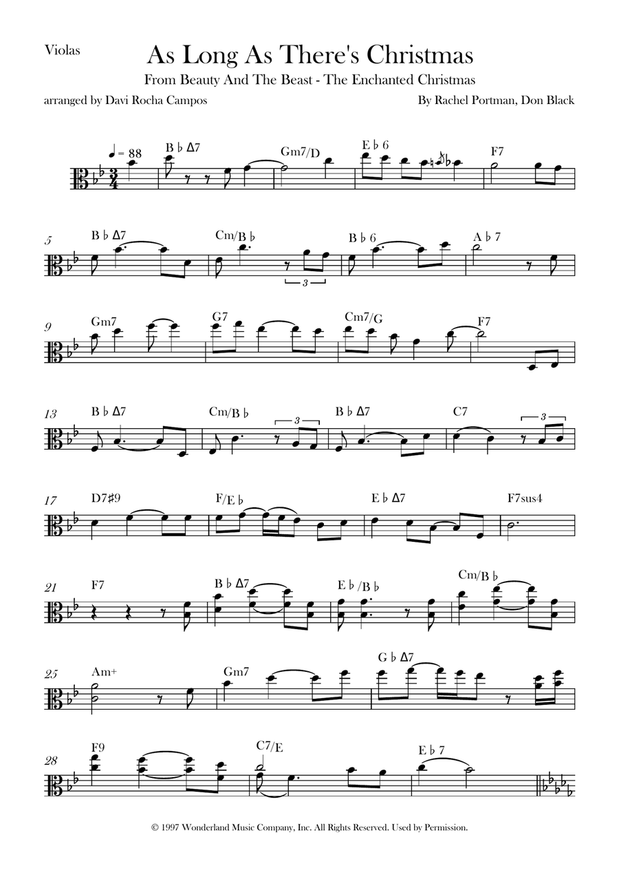 As Long As There's Christmas Viola Solo scores gallery preview page 1