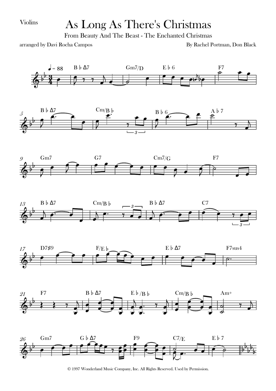 As Long As There's Christmas Violin Solo scores gallery preview page 1