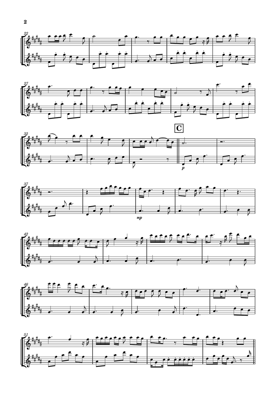 Die With A Smile Clarinet Duet scores gallery preview page 2