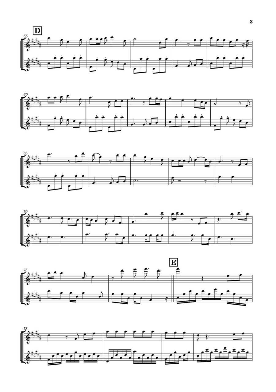 Die With A Smile Clarinet Duet scores gallery preview page 3