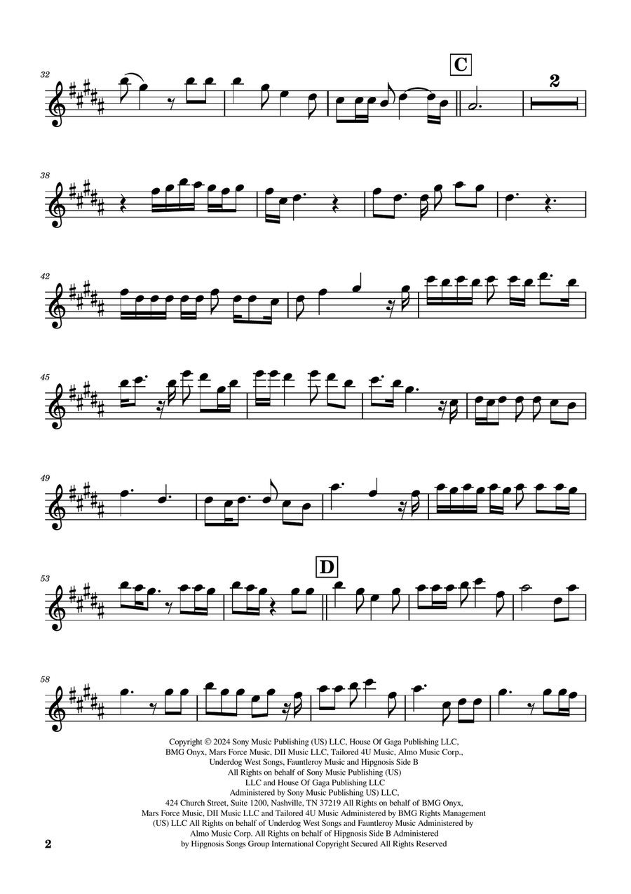 Die With A Smile Clarinet Duet scores gallery preview page 6
