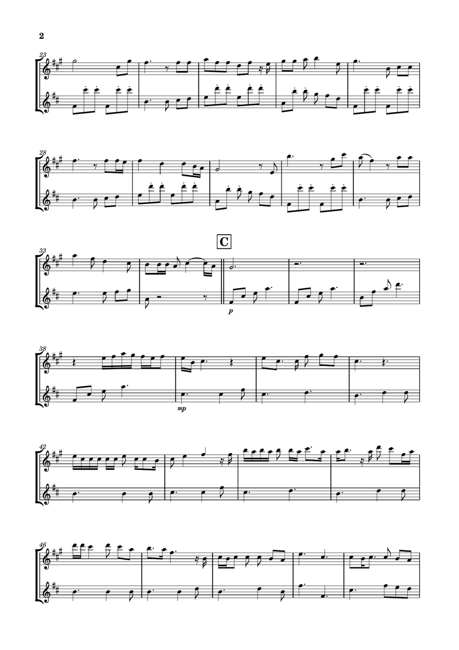 Die With A Smile Flute Duet scores gallery preview page 2