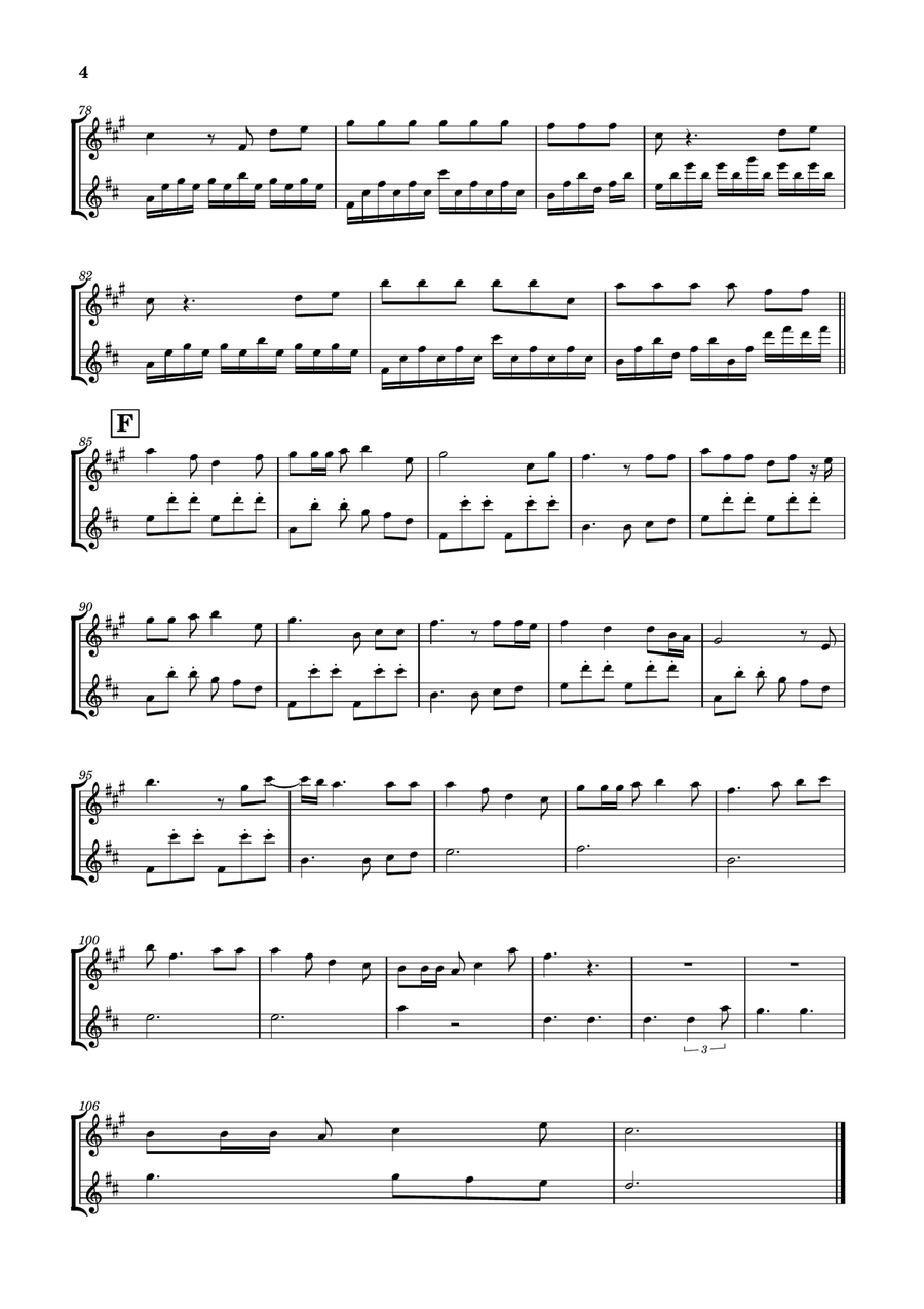 Die With A Smile Flute Duet scores gallery preview page 4
