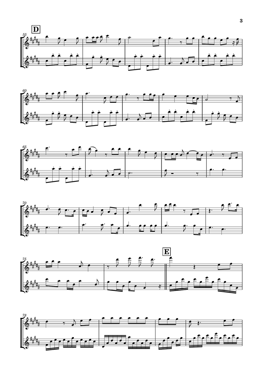 Die With A Smile Clarinet Duet scores gallery preview page 3