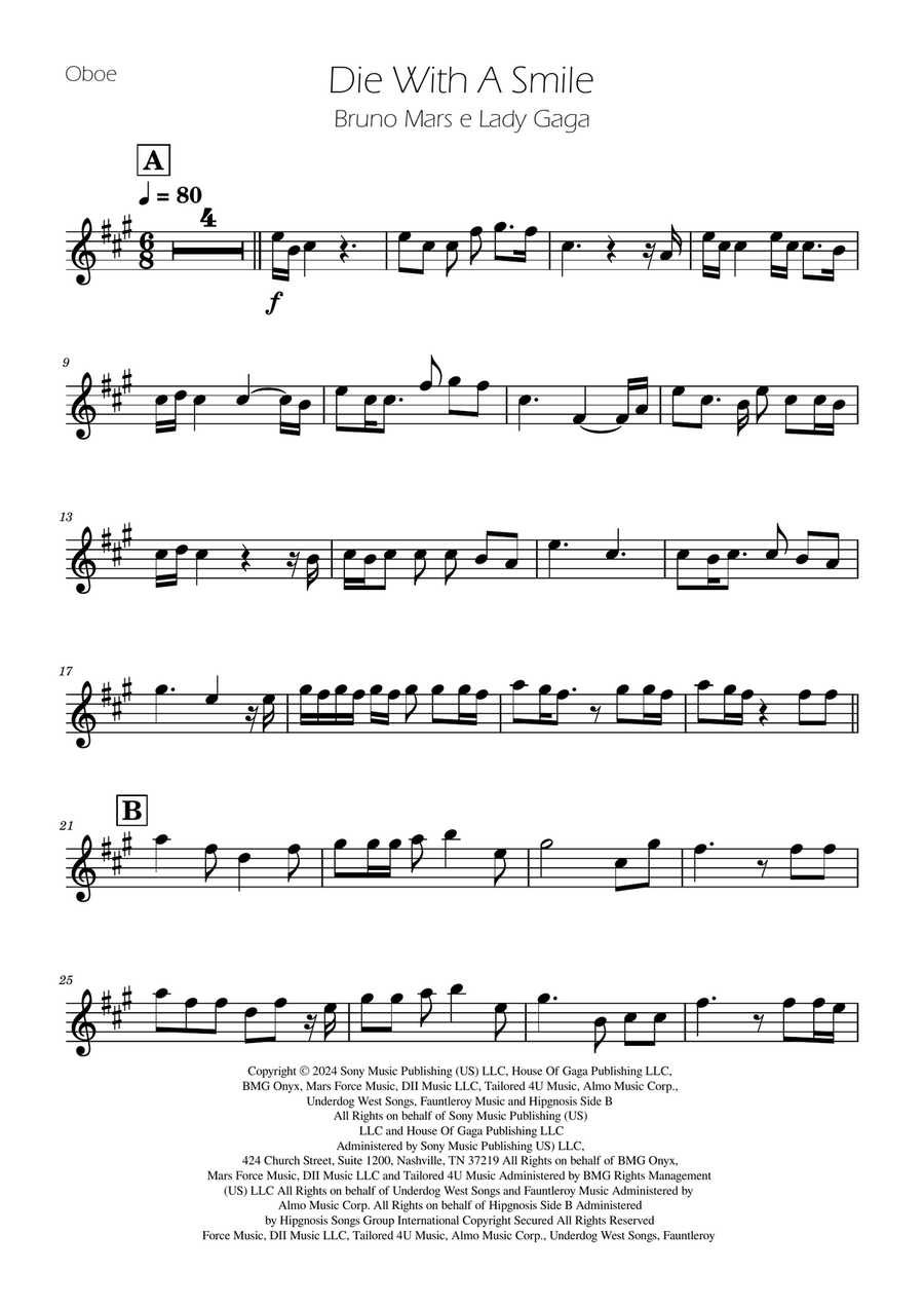 Die With A Smile Woodwind Duet scores gallery preview page 5